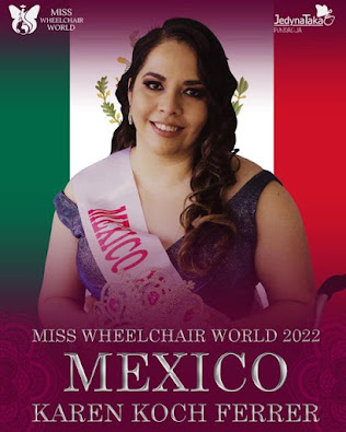 Ella es Karen Koch, representó a México en la Segunda Edición de Miss Wheelchair World
Visita misswheelchairworld2.blogspot.com