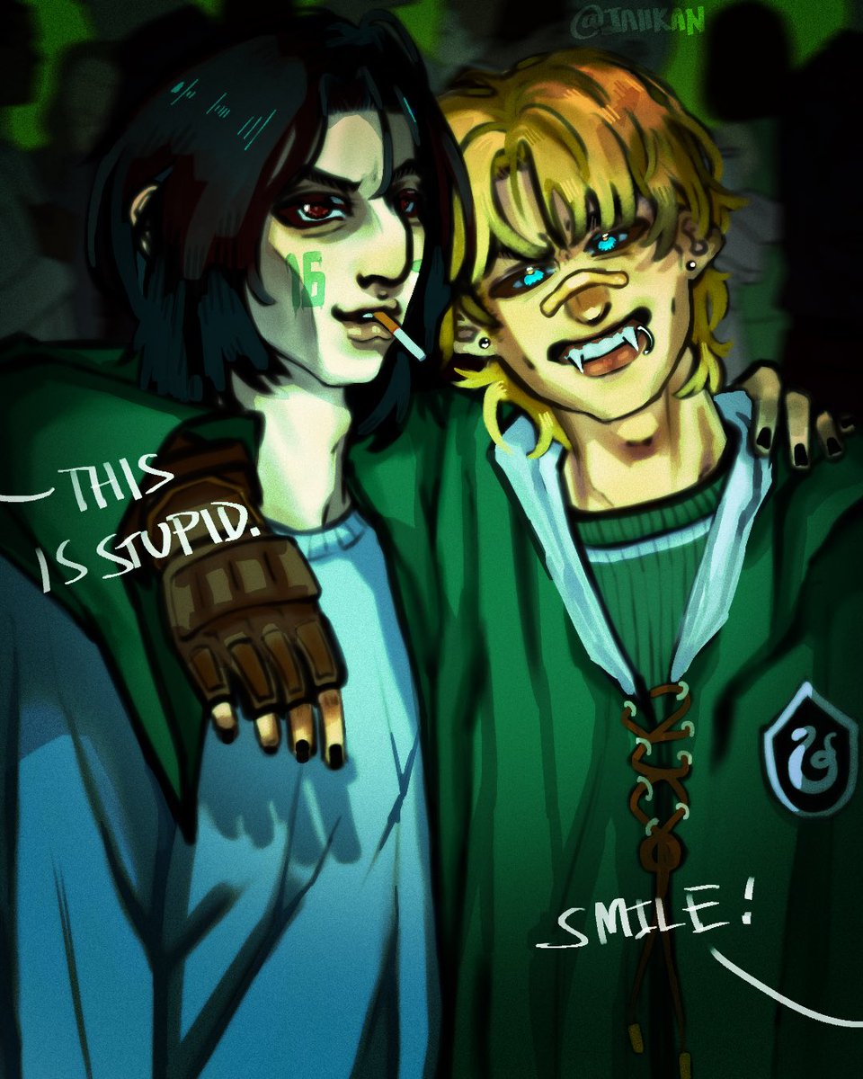 slytherin post-quidditch win party. 1977. S+R.

#Ocxcanon #HarryPotter #digitalart #SeverusSnape #snape #oc #ocart #hogwarts #slytherin #Fanarts #fanart #illustration #illust #hp #hp #halfbloodprince #severus #CLIPSTUDIO #commissionsopen