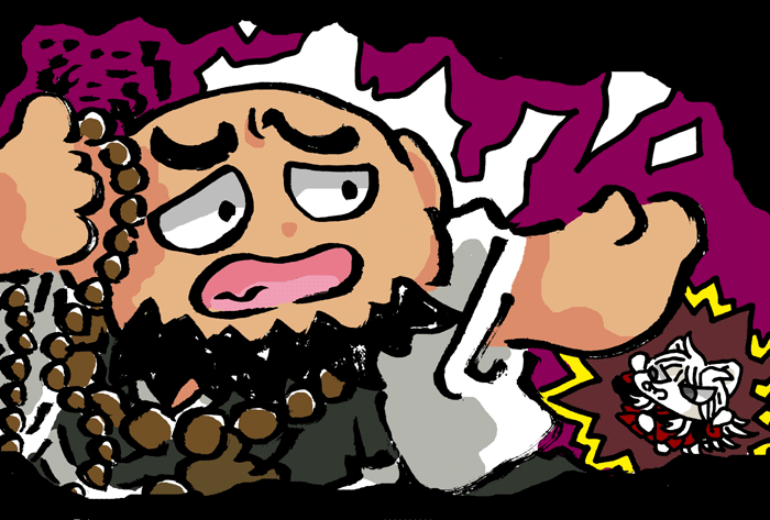 「#牛若小太郎 火曜日に描けなかったのでコーンジョ描きました。バトルする入道。」|氷厘亭氷泉のイラスト