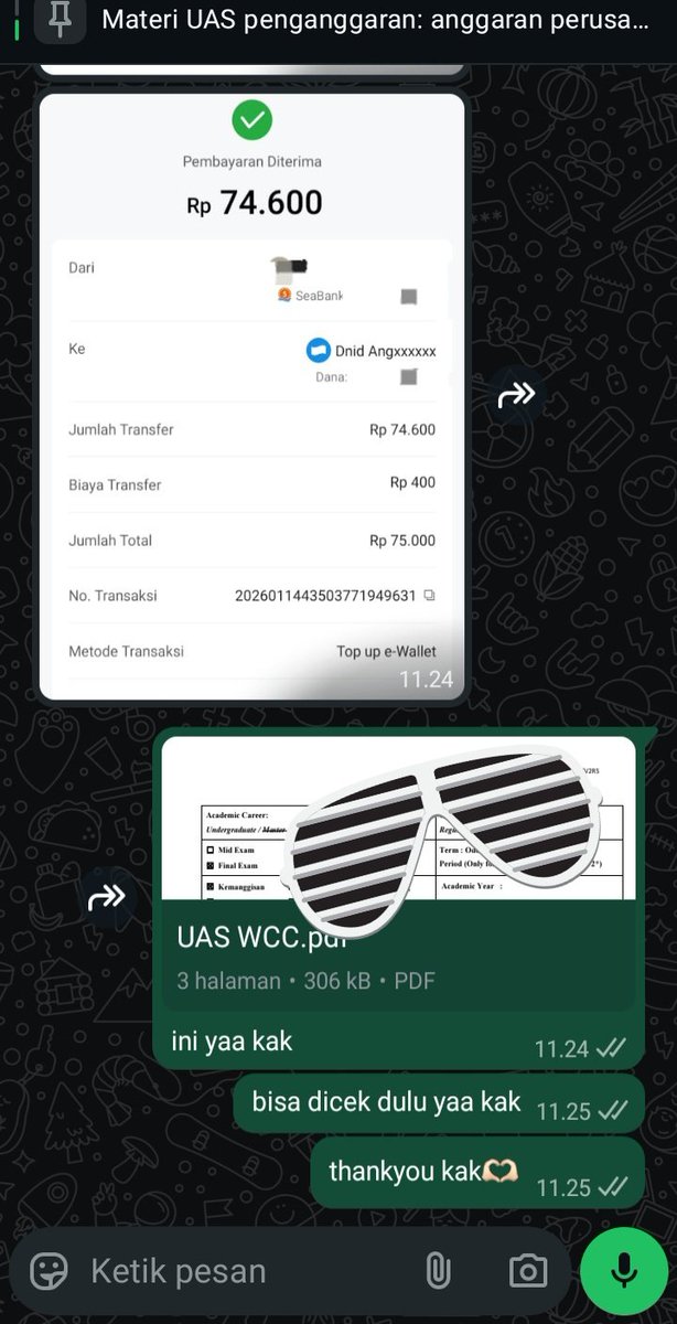 studywint's tweet image. 🚨OPEN JOKI ALERT🚨
Deadline tugas bikin pusing?🤯 Serahin aja ke ahlinya!
✅ Akuntansi&amp;amp;Perpajakan
✅ Siklus Akuntansi 
✅ Tugas&amp;amp;Pengetikan, Perapihan 
✅ PPT, sertifikat, portofolio
✅ Edit foto &amp;amp; video

💸 Mulai dari 2k
📩 wa.me/628979001296

#openjoki #jokitugas #zonauang