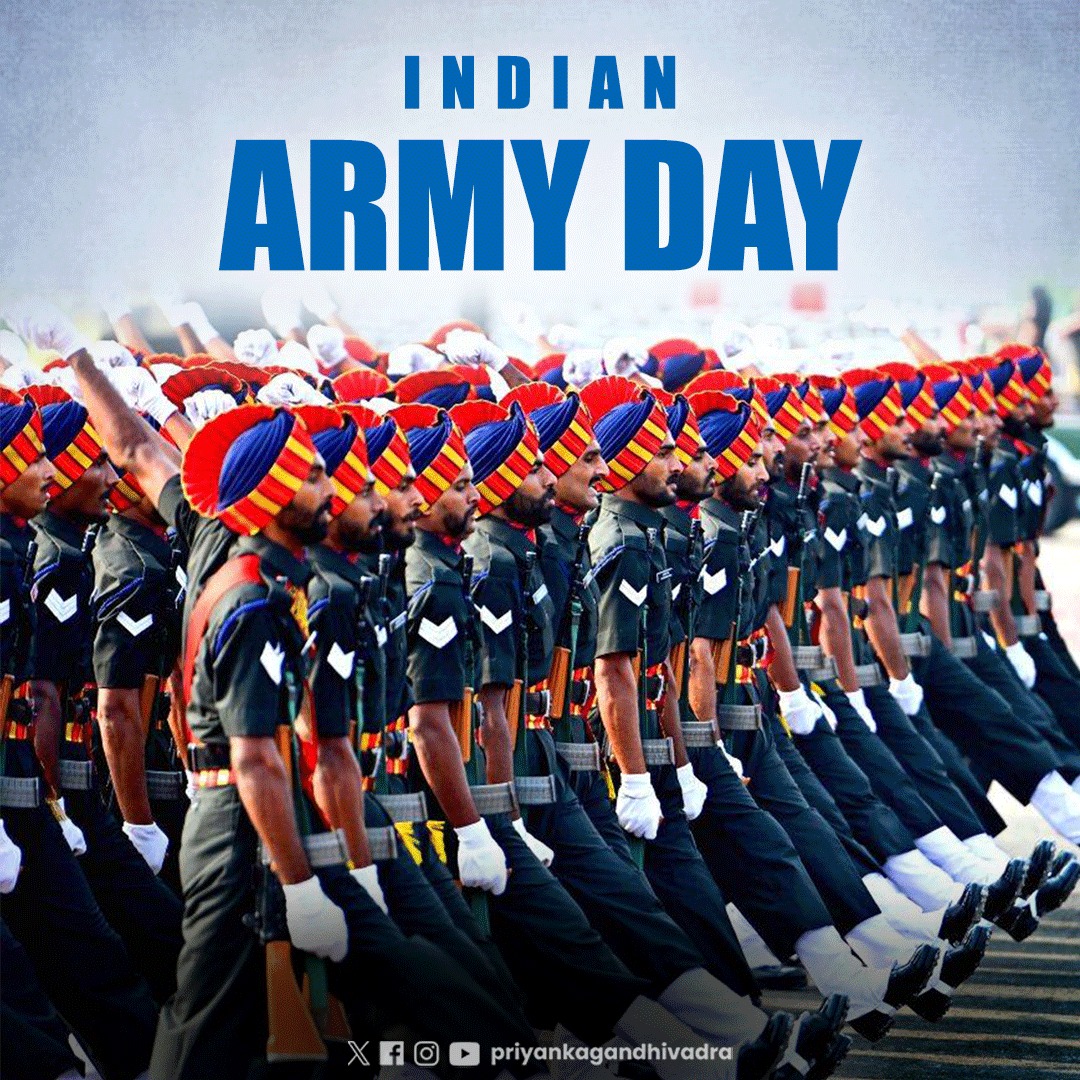 Behind every uniform is a story of sacrifice, courage, and love for the nation. 

On Indian Army Day, I salute our brave soldiers for their bravery, resilience and selfless service. 

Jai Hind 🇮🇳
