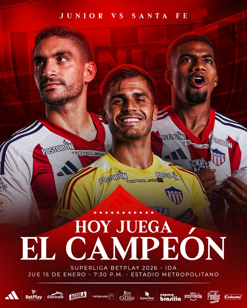 🔥🦈¡HOY JUEGA EL CAMPEÓN DE COLOMBIA!
Volvemos al Metro, todos juntos. ❤️🤍

#VamosJunior