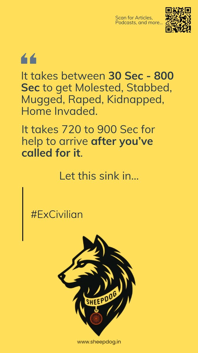 Criminals don't come to test your skills. They come to test theirs of having profiled you accurately as a SOFT TARGET !
Care to fail them ?
The fact is that you are On Your Own !
#ShakeUpCall #ExCivilian
#CrisisManagement #EmotionalIntelligence #AccurateThinking #FirstResponder