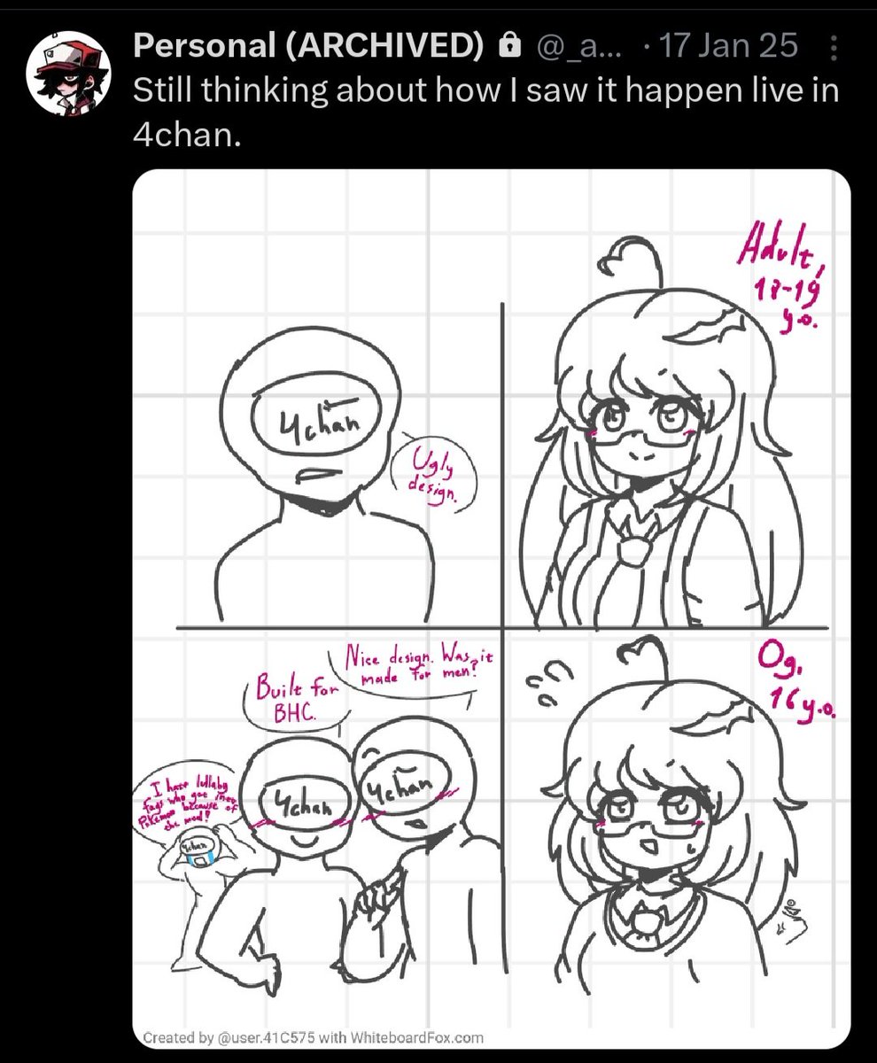 burnerburnbu's tweet photo. In fact, Sora likes including her underage OC in inappropriate scenarios. For example, Amber had been discussed on 4/Chan, and Sora had to make a whole drawing depicting her oc hearing things that were said in the forum (BHC is inappropriate slang). Why subject her to this? https://t.co/2L7fRVitd9