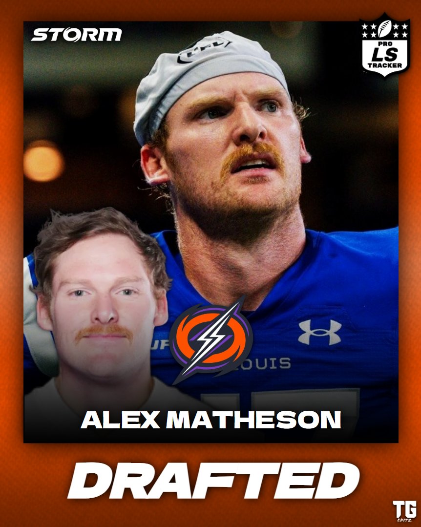 DRAFTED:

The Storm have Drafted Alex Matheson (<a href="/Alex_Matheson_/">Alex Matheson</a>) on Day 2 of the 2026 UFL Draft. Matheson had spent the past 3 seasons in St. Louis, playing in 23 games.

#Storm #CaliforniaLutheran #Drafted #LongSnap #LongSnapper #LongSnapping #Football #Pro #UFL