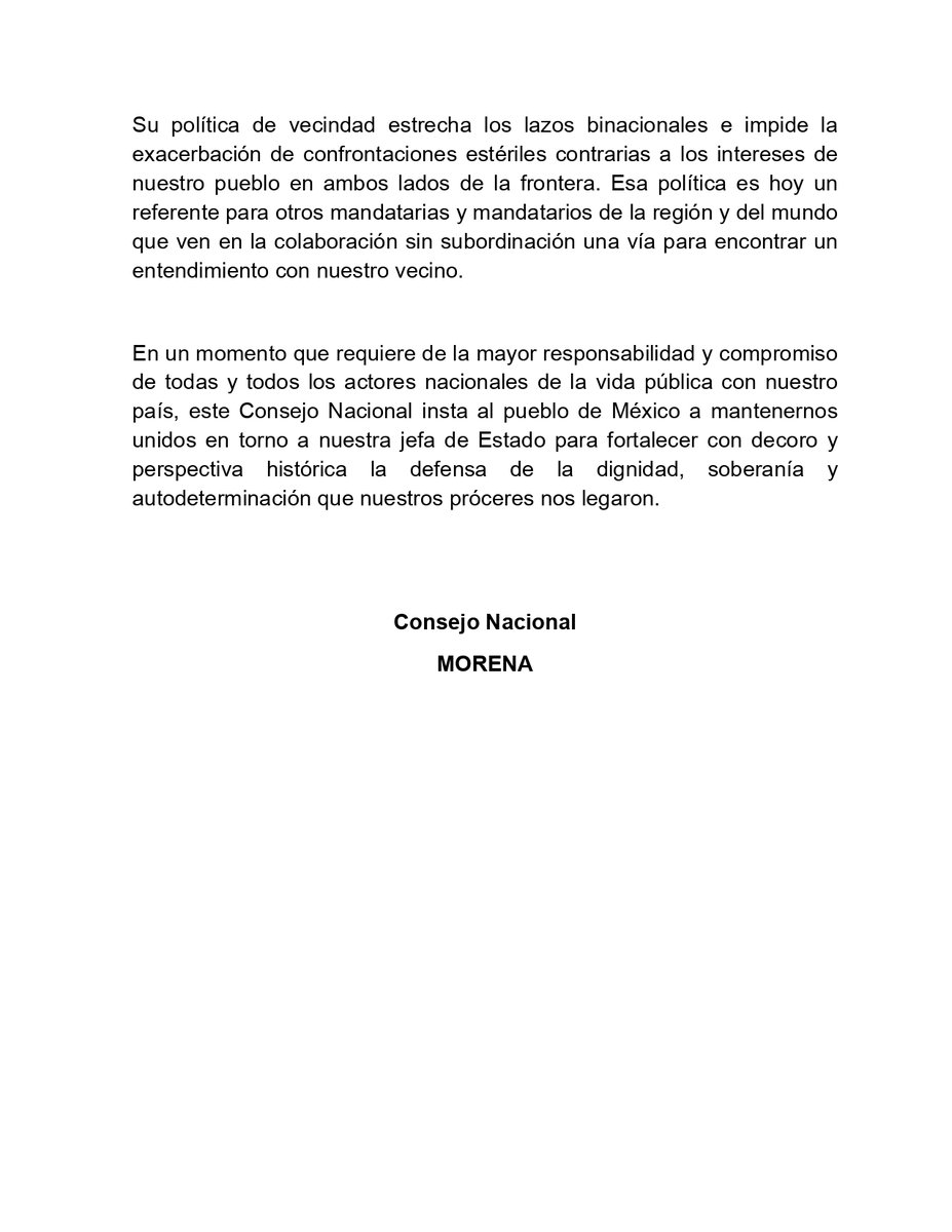 En respaldo a la política exterior de la presidenta, Dra. Claudia Sheinbaum Pardo