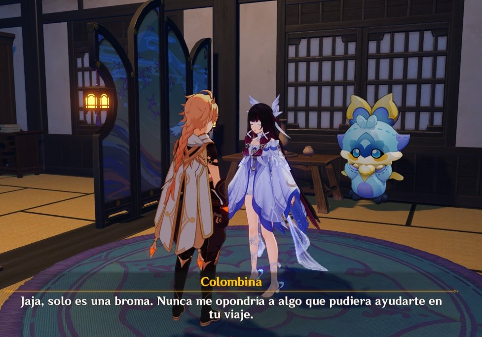 Me encanta que Columbina en la relajatetera, nos dice que siempre nos vió sacando Plata lunacaída de su hogar. Jajajaja
Igualmente no nos regaña, es tan linda