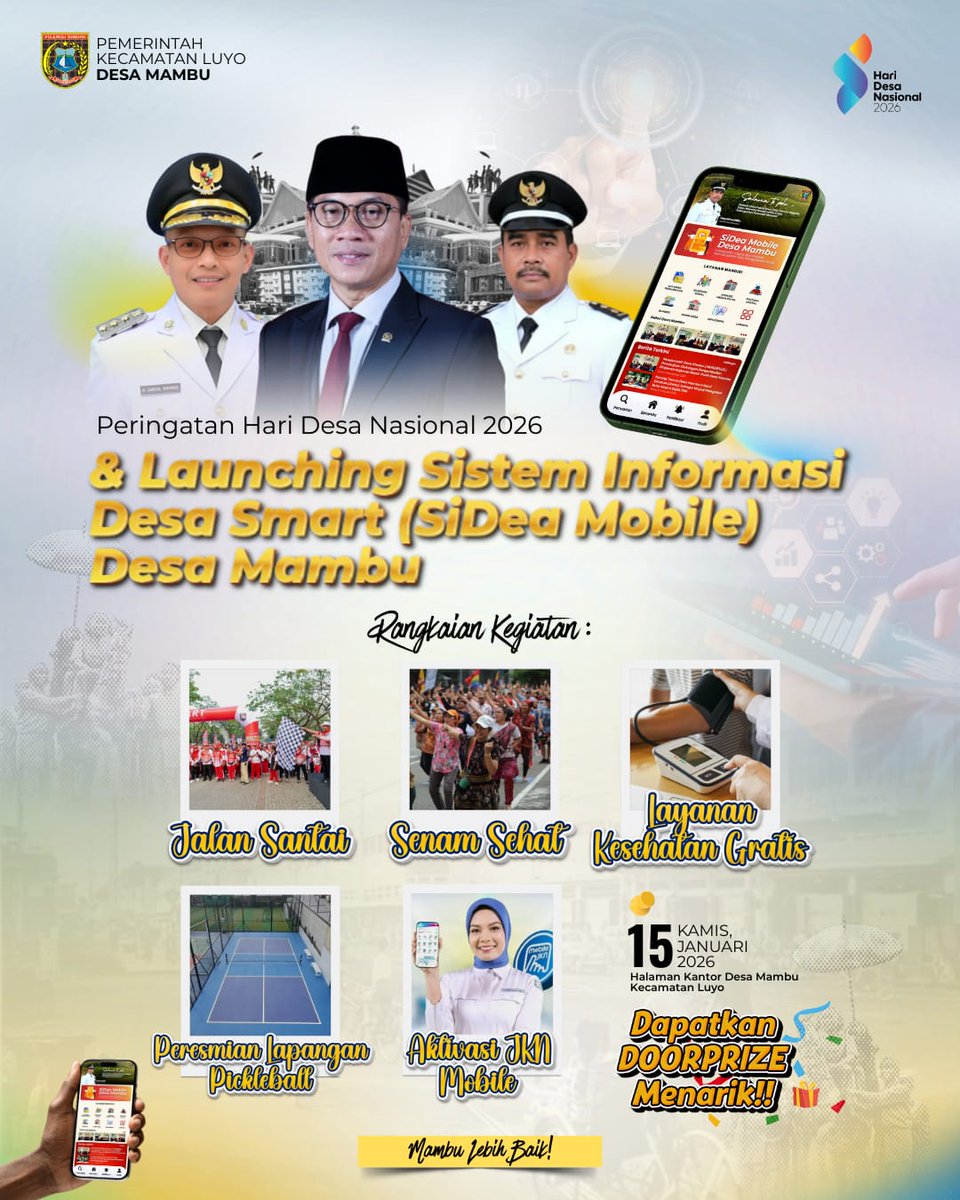 SEMARAK HARI DESA NASIONAL 2026
Bangun Desa Bangun Indonesia
Boyolali. Kamis 15 Januari 2026  
<a href="/prabowo/">Prabowo Subianto</a>
<a href="/gibran_tweet/">Gibran Rakabuming</a>
<a href="/YandriSusanto/">Yandri Susanto</a>
<a href="/ArizaPatria/">Ariza Patria</a>
<a href="/kemendespdt/">#BangunDesaBangunIndonesia</a>
#BPSDMKemendesaPDT
#HariDesaNasional2026
#BangunDesaBangunIndonesia
#DesaTerdepanUntukIndonesia
#PendampingDesaHebat