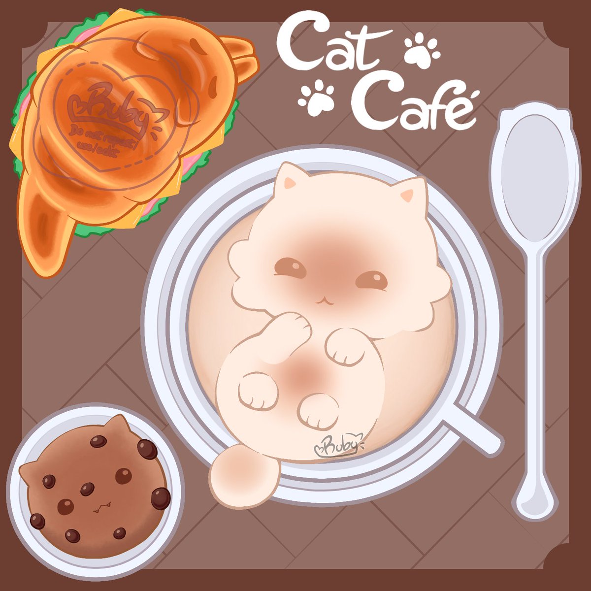 _ANG_Ruby_'s tweet image. Uno de mis sueños fallidos es abrir una cafetería con temática de gatos

#artwork
#artist 
#ArtistOnTwitter 
#ArtistOnX