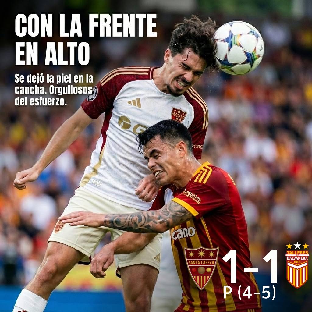SantaCabezaCF's tweet photo. Se nos escapó el pase a los Playoffs en una tanda cruel (1-1 en los 90', 4-5 en penales), pero el equipo dejó el alma.

Esto no termina aquí. Cambiamos el objetivo, pero no la actitud: ahora vamos con todo a ganar la Copa de Plata. 🥈🏆

Confianza ciega en este grupo. https://t.co/e5zpgJNRS6