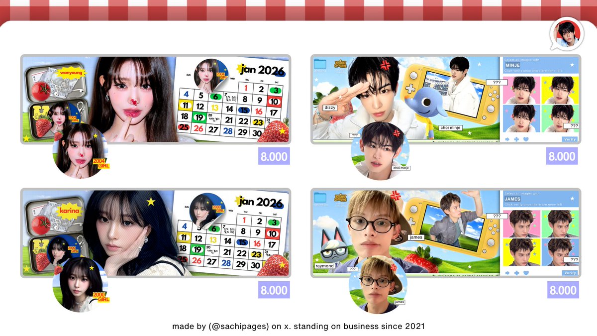 sachipages's tweet image. 𐔌💌 𐦯   help retweet, thanks all–!

                  aku ada layout rs karina, wonyoung, minje dan james yang bisa kamu take sekarang juga, bisa juga req chara lain yaa  . . .  feel free to dm me if you’re interested   . . 📷  ꒱ ⊹

             tags :: #zonauang