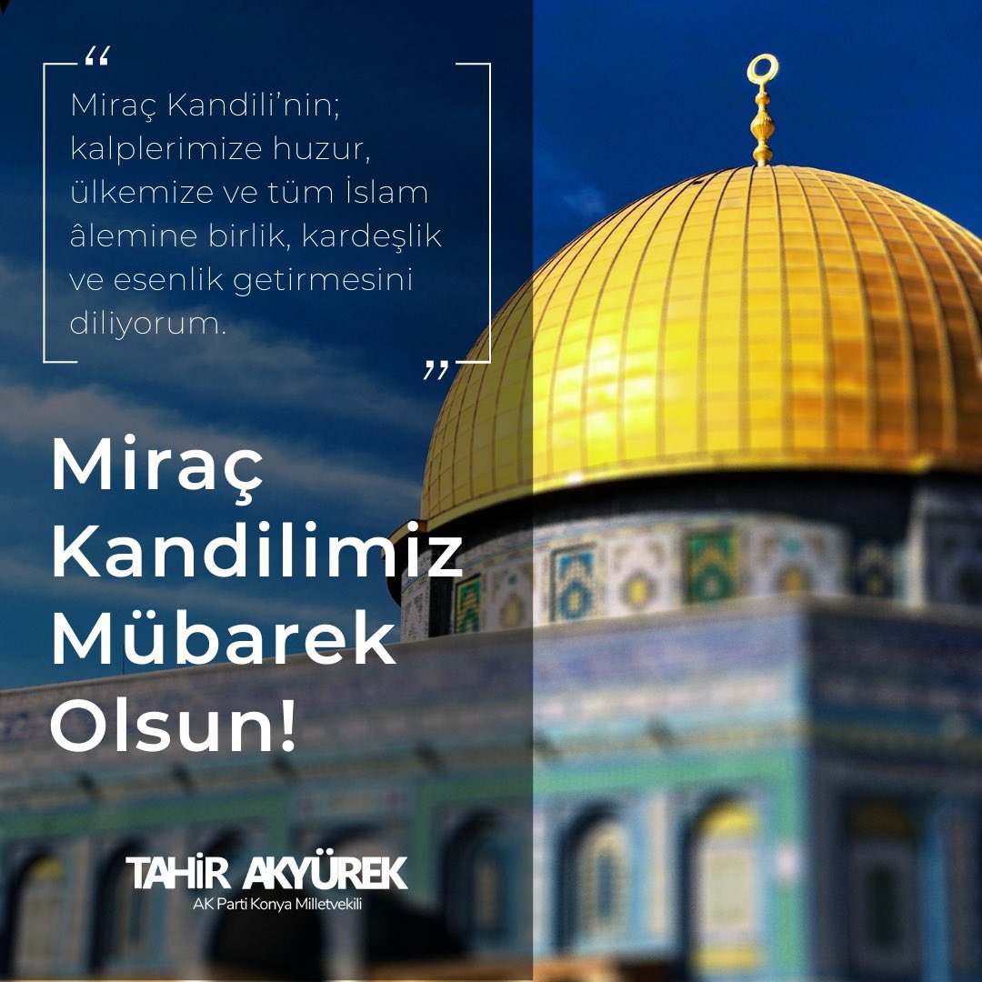 Tahir_Akyurek's tweet photo. Miraç Kandilimiz Mübarek Olsun! https://t.co/aCpJPTQqEY