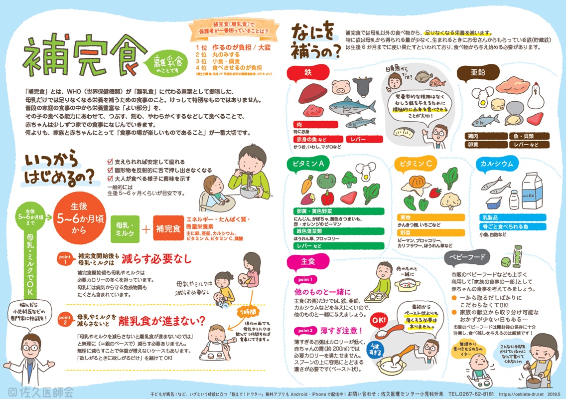 oshietedoctor's tweet photo. 離乳食（補完食ともいいます）について迷っている保護者の皆さんへ。
2枚のフライヤーにまとめてます。ご参考に。

PDFのダウンロードリンクはこちらから
https://t.co/vZ24UlnSx1 https://t.co/pBRjRMVVIs