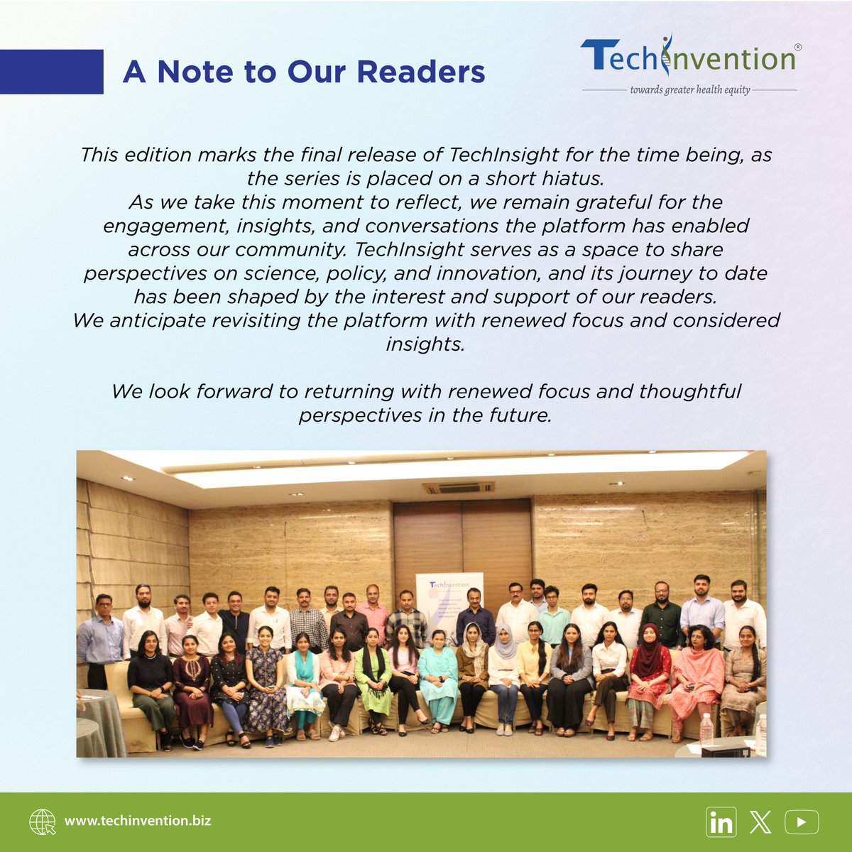 December brought a blend of notable achievements and quiet wins that supported our direction, recognition that boosted team spirit, learning that sharpened capability, and conversations that moved our science forward.

This is the final TechInsight edition for the time being, as