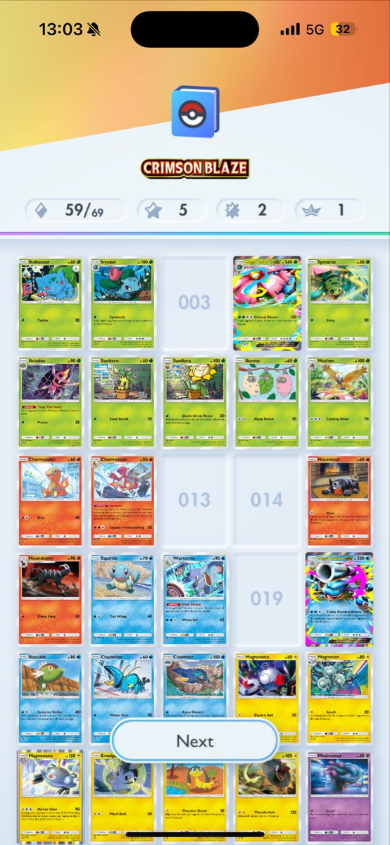 loveevollost's tweet photo. Crimson Blaze: 59/69.
Still missing #13 and #14 — pull rate’s wild. 🫠
#PokemonTCG #CrimsonBlaze #CharizardEX #TCGgrind #RarePulls https://t.co/NZfby0SdfW