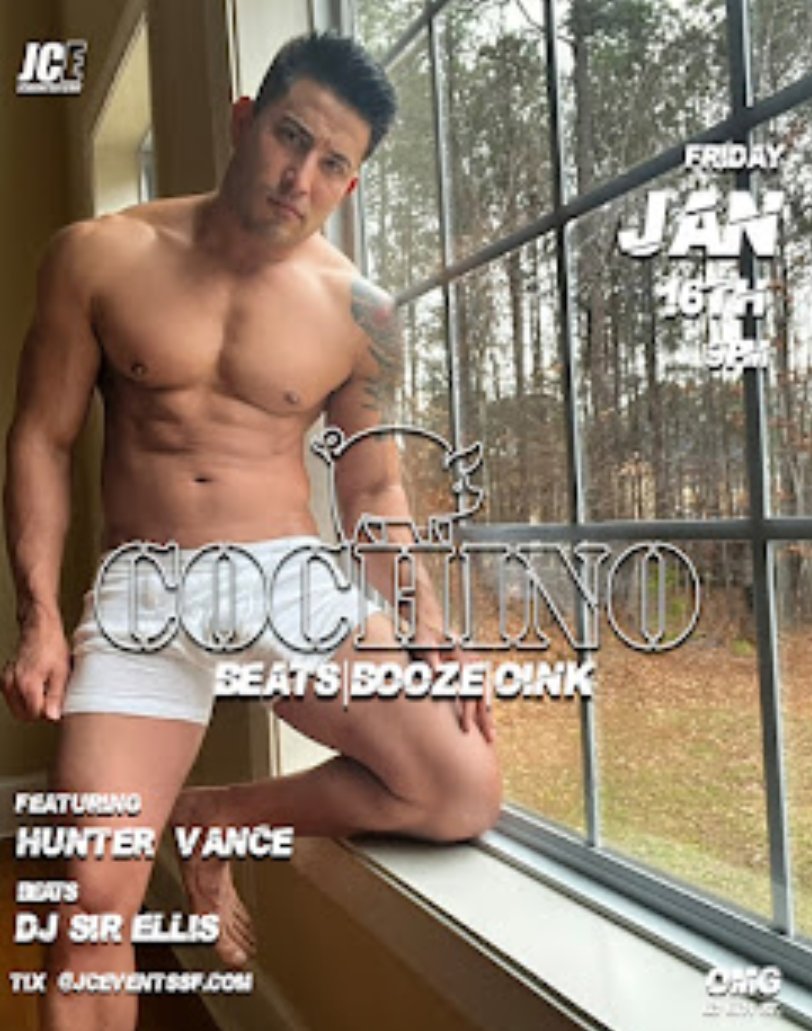 DJSirEllis's tweet image. Get your tix early or at the door.
The first Cochino of 2026 this Saturday come get
your monthly favorite dose of 🐷.
@Jc4one5sf 
@ClubOMGSF with new owners is open again with a new look for our monthly 🩲 party.