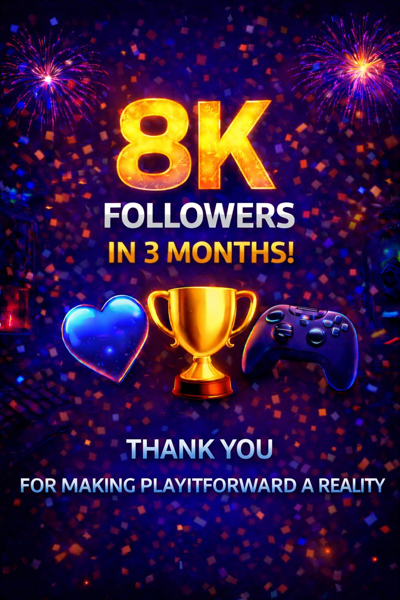 theejankanator's tweet photo. 💙🎮 8,000 FOLLOWERS — THANK YOU FROM THE HEART 🎮💙

I honestly don’t have the words… but I’ll try.

We just hit 8,000 followers in under 3 months, and this journey has been nothing short of unreal. What started as an idea is now a movement, and that’s entirely because of this community.

Because of YOUR support:
🎁 Hundreds of games have been given away
🎮 Countless gamers have been surprised with something they love
💙 PlayItForward became real

This was never about numbers.
It was about giving back, lifting each other up, and proving that gaming communities can be generous, positive, and powerful.

Every follow, repost, comment, and DM of encouragement has mattered more than you know. You didn’t just help me grow an account — you helped build something meaningful.

From the bottom of my heart…
Thank you for believing in PlayItForward.
And trust me — we’re only getting started 👀🔥

#8KFollowers #PlayItForward #GamingCommunity #Grateful #ThankYou #Giveaways