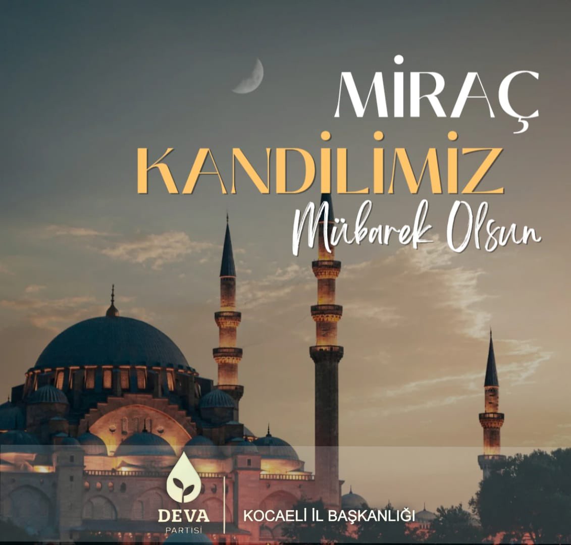 Bu mübarek gecenin, insanlığa iyilik, adalet ve merhamet getirmesini temenni ediyoruz. Miraç Kandilimiz mübarek olsun.
<a href="/devapartisi/">DEVA Partisi</a> <a href="/alibabacan/">Ali Babacan</a> <a href="/KadirAbbasioglu/">Kadir Abbasioğlu</a>