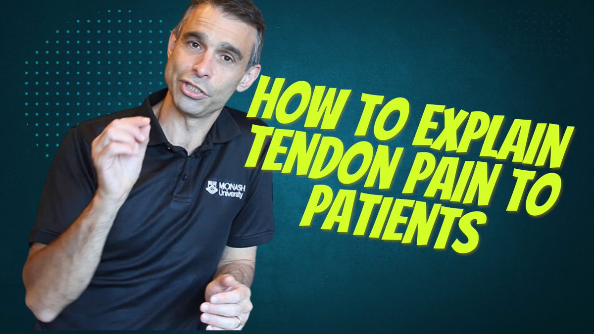 Hi folks, in this 9-min video I demo how I explain tendon pain to patients
youtube.com/watch?v=KnJqXO…

It shifts away from the faulty concepts of overuse and “exceeding capacity,” toward understanding pain as a multidimensional, individual experience. 📚

Hope you enjoy it 👍