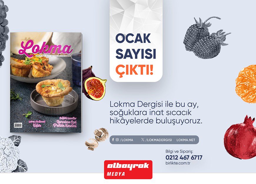 🥦 🥩 🍊 
📌Lokma Ocak Sayısı Çıktı!

📍Şimdi birlikte.com.tr

📍Bilgi ve Sipariş için; 0212 467 67 17

📍WhatsApp Sipariş Hattı: 0535 250 48 48
#albayrakmedya #ketebe #dergi #abonelikmerkezi #dergiaboneliği