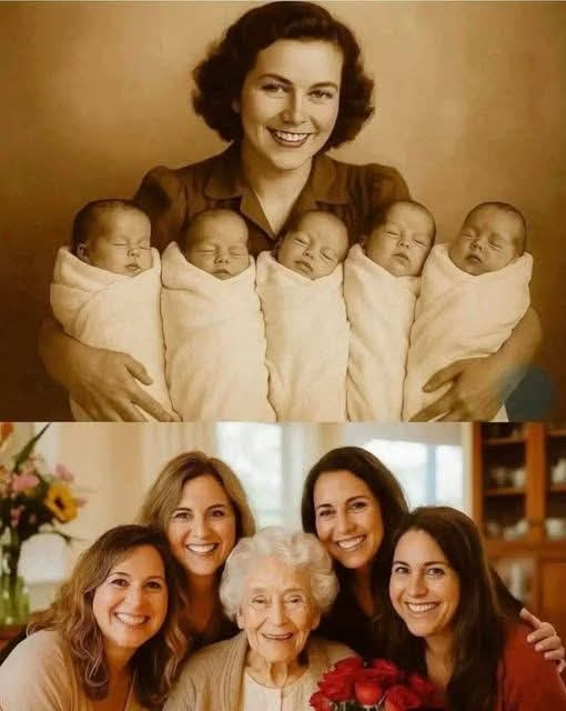 In 1950, a young mother held her five newborn daughters in her arms. She smiled for the camera, hiding the fear in her heart. Her husband had left soon after learning she was carrying quintuplets, saying he couldn’t handle the responsibility.

She raised them alone—working three
