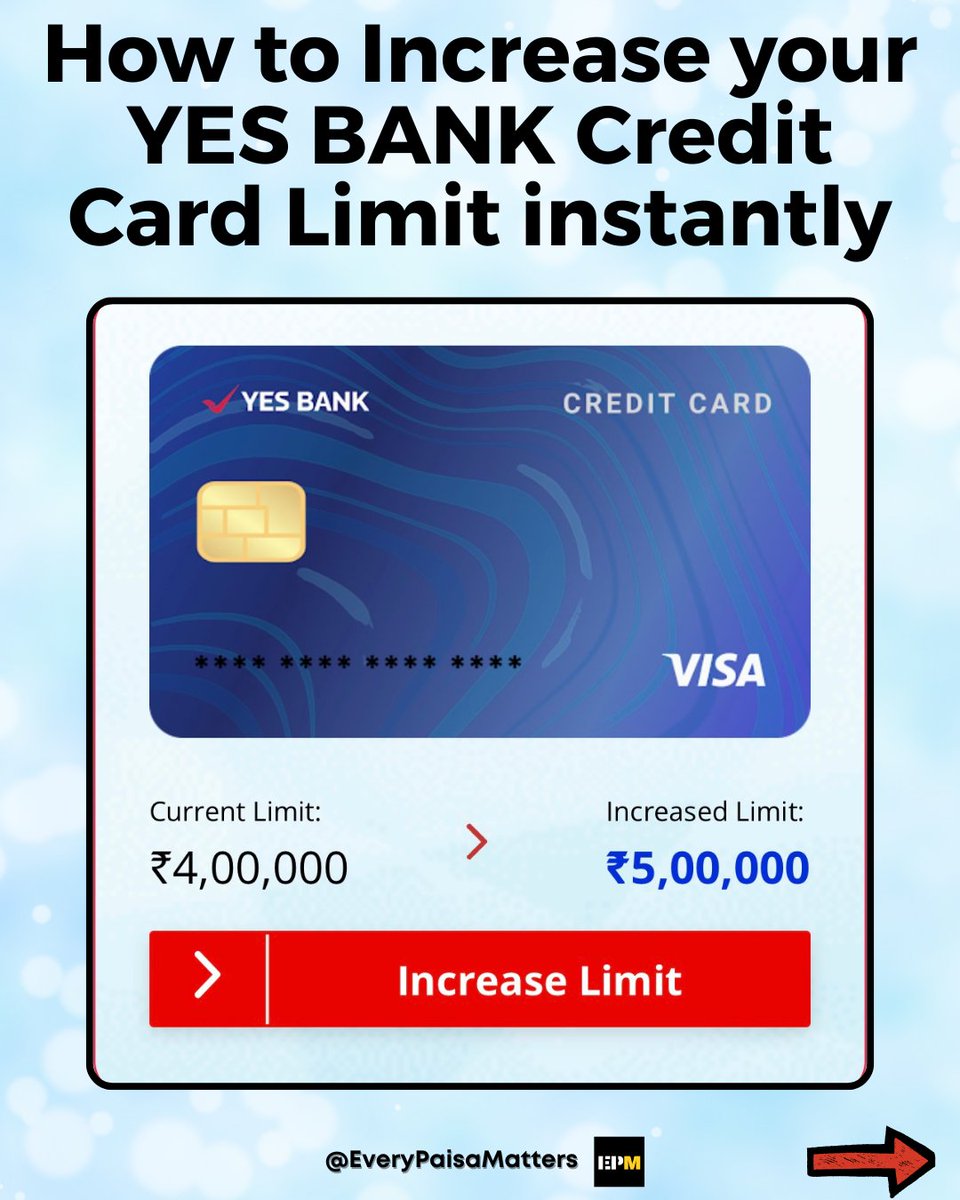 EvryPaisaMatter's tweet image. 💳 How to Instantly Check for Limit Increase on Yes Bank Credit Cards?

If you have not received a WhatsApp message from YES BANK, check from the link below.
🔗- creditcards.yes.bank.in/cle/login

(Do make sure to check that link ends with yes.bank.in)

#creditcard