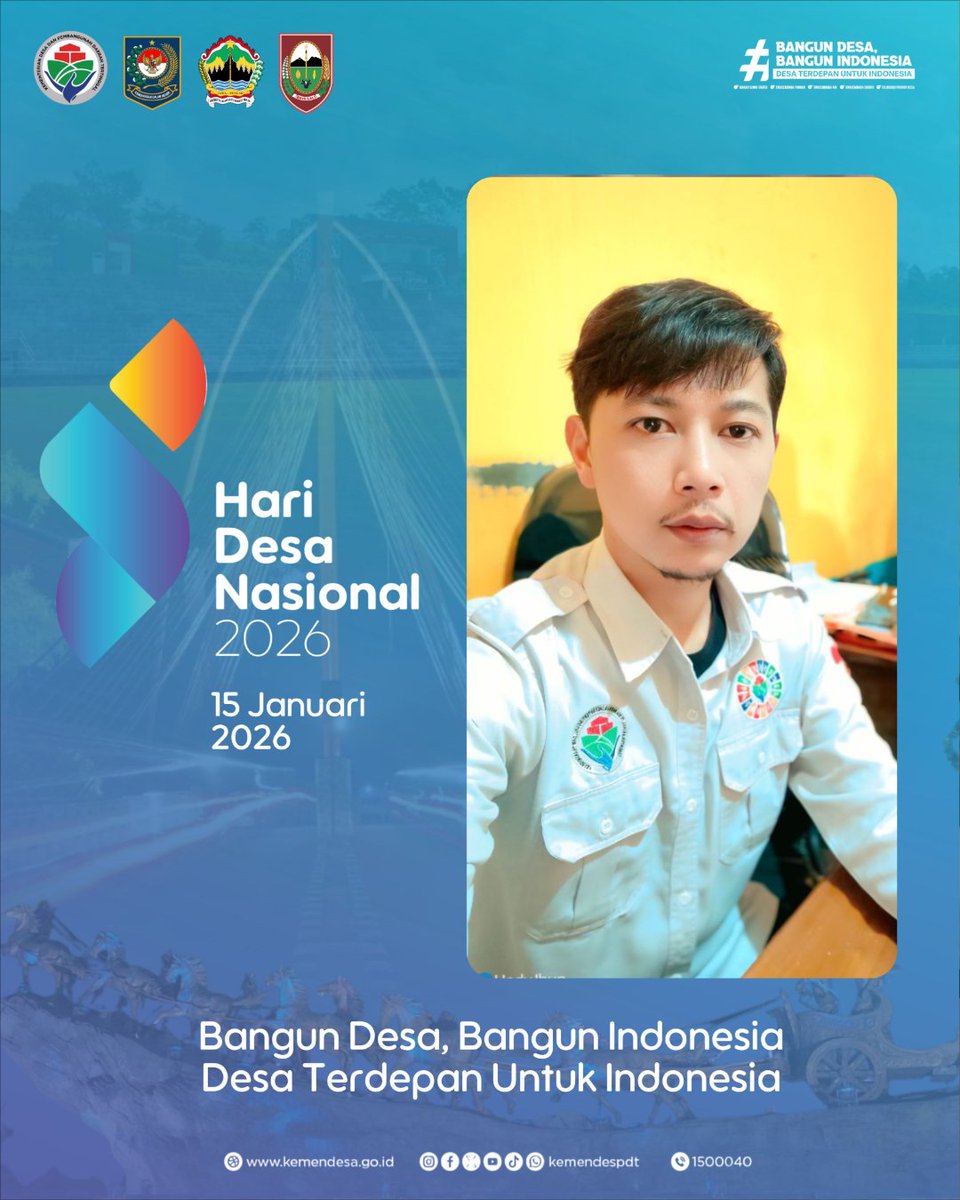 dewafasha's tweet photo. SEMARAK HARI DESA NASIONAL 2026

@prabowo
@gibran_tweet
@YandriSusanto
@ArizaPatria
@kemendespdt
#BPSDMKemendesaPDT
#HariDesaNasional2026
#BangunDesaBangunIndonesia
#DesaTerdepanUntukIndonesia
#PendampingDesaHebat https://t.co/zFHMmE68yF