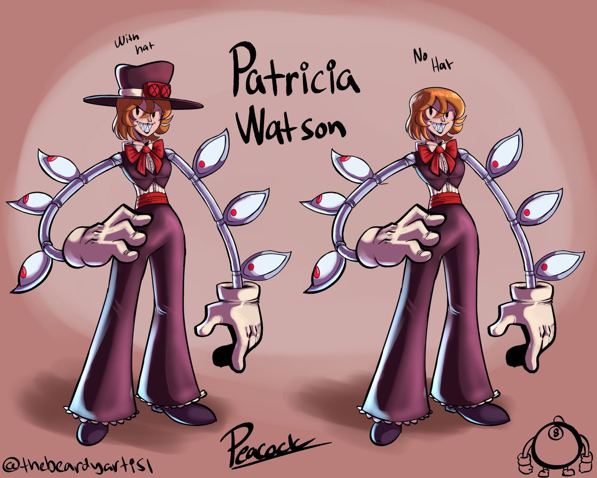 BeardyArtist's tweet image. "Don't worry toots...this'll only hurt alot~!!!" At long last, here is Mama Peacock!! Patricia!!!! #SkullMamaAU #Skullgirls