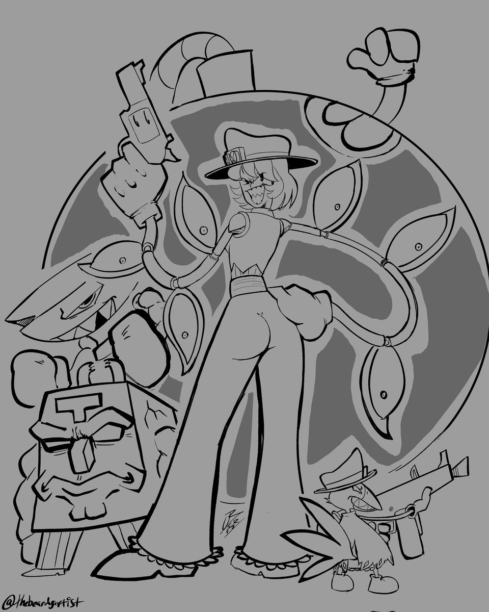 BeardyArtist's tweet image. "Don't worry toots...this'll only hurt alot~!!!" At long last, here is Mama Peacock!! Patricia!!!! #SkullMamaAU #Skullgirls