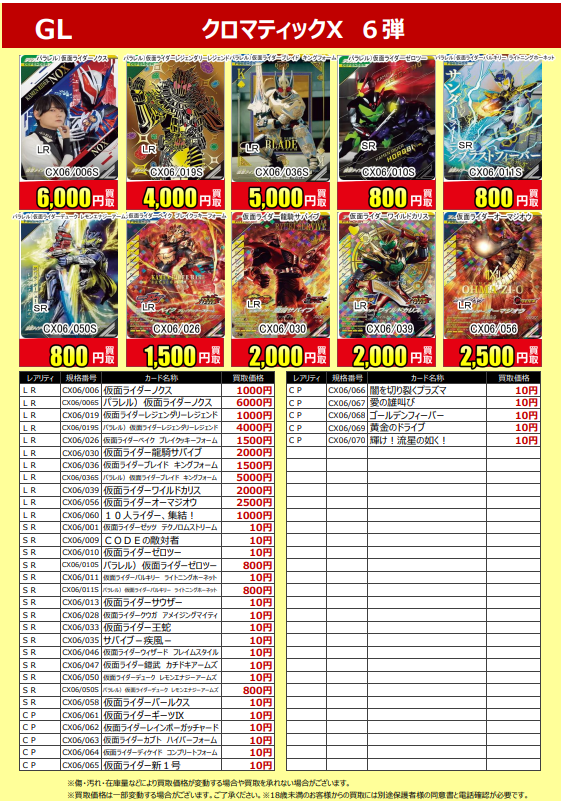 🙌新弾買取情報💯】 #仮面ライダー #ガンバレジェンズ #クロマティック