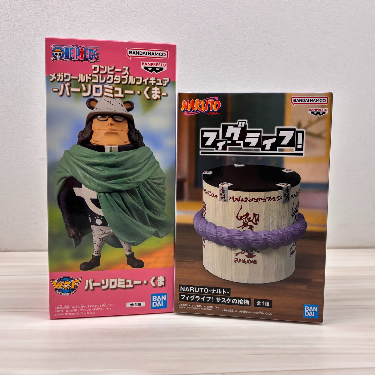 741 鬼滅の刃　童磨　フィグライフ　ナルト　サスケ　ワンピース　ボニー　クマ 万代書店高崎店プライズ情報😆🧡 ＃ワンピース メガワールド