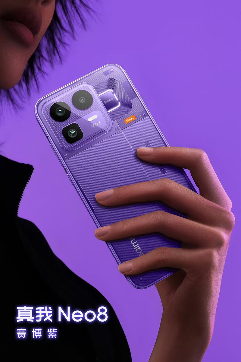 TechAlertNow's tweet image. Realme Neo8 💜 🖤🤍
#realme #realmeNeo8