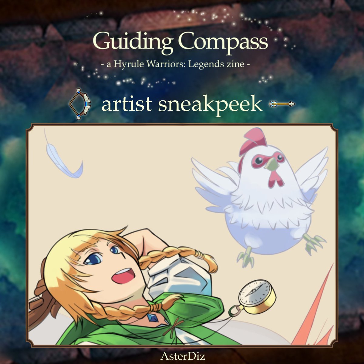 🧭CONTRIBUTOR PREVIEW🧭

From <a href="/asterdiz_/">aster</a> is a delightfully sweet illustration, with Linkle surrounded by her most dedicated friends! 

Look forward to the zine release on the 21st of January!