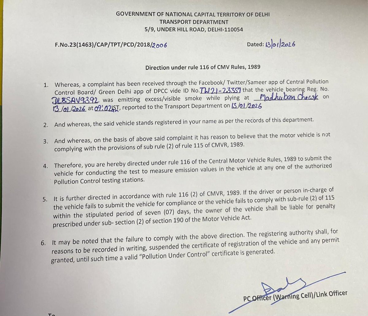 Transport Department PCD tweet media