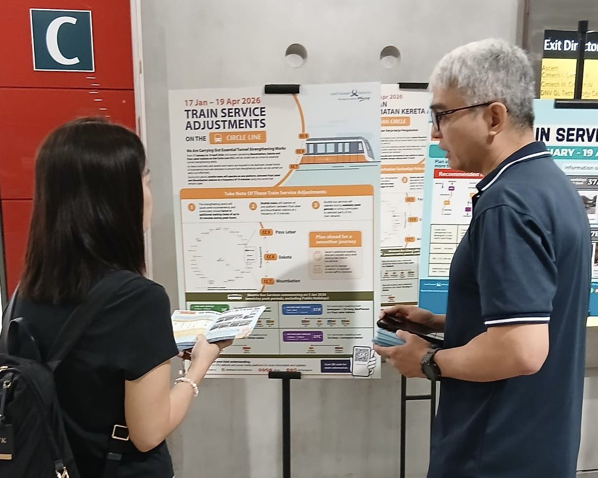 LTAsg's tweet photo. 🤝 While our engineers prepare for the upcoming #CircleLine (#CCL) tunnel strengthening works, our engagement teams have been out on the ground speaking to commuters and community stakeholders.
For more information, check out our other posts or visit https://t.co/2NuIB5iOWc https://t.co/6f7T93RSBs