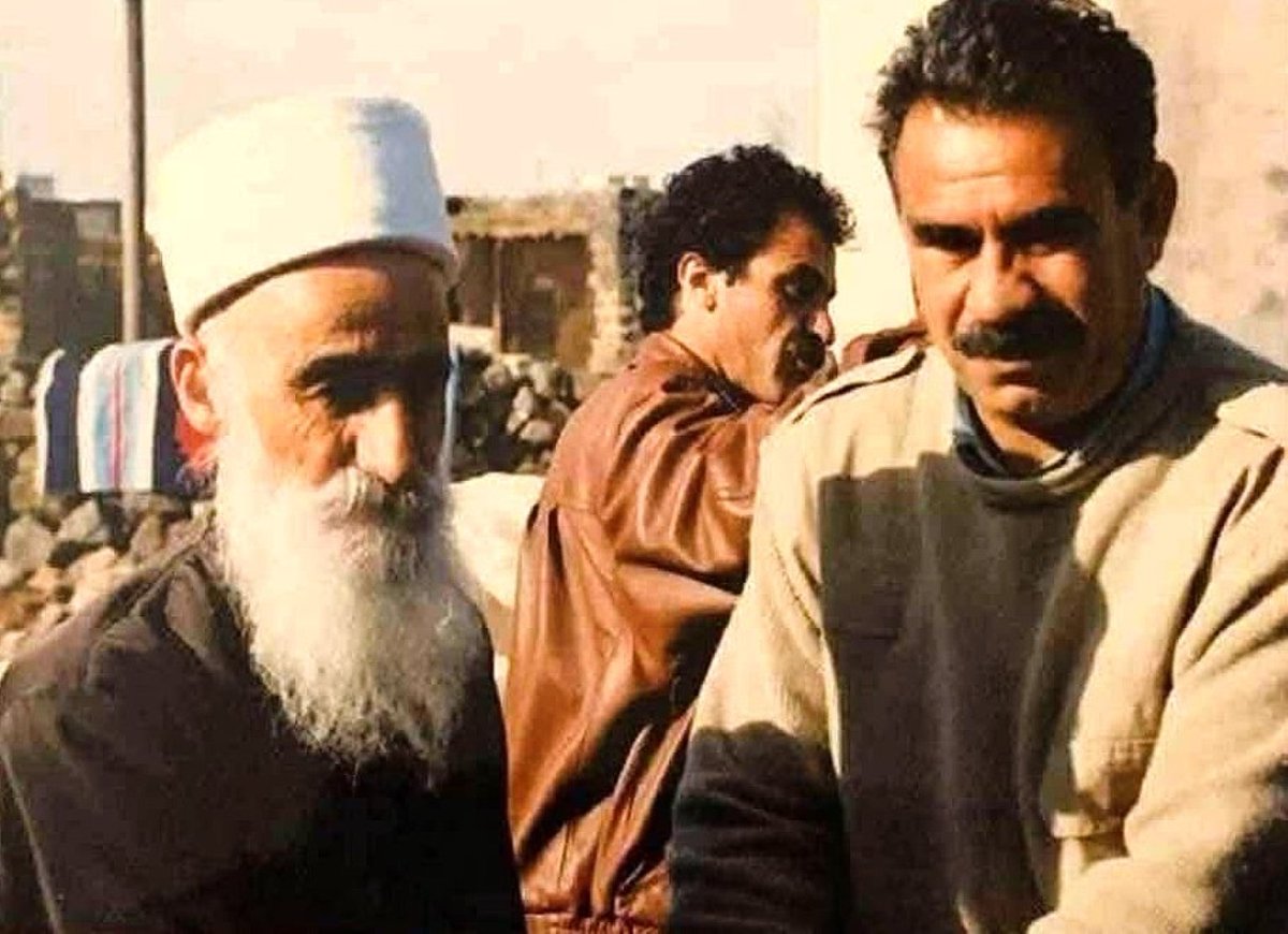Vigil4Ocalan's tweet photo. Kurdish leader Abdullah Öcalan with the Druze writer Nabil Mulhim in Sweida.

Kurds and Druze: Two minority peoples in Syria with a shared destiny, reliant on local autonomy.