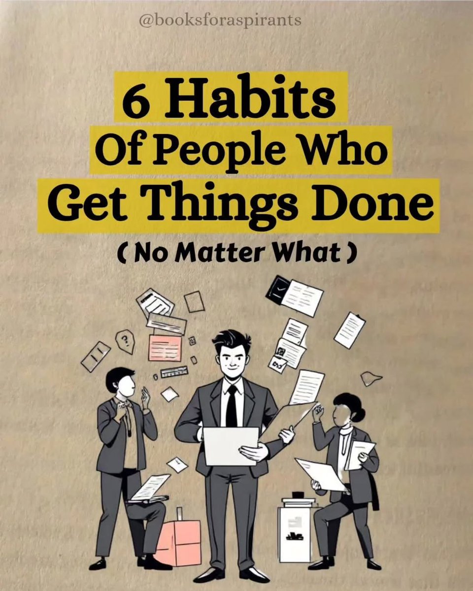 Wordofwise_'s tweet photo. 06 Habits of People who Get Things Done.

(No Matter What): https://t.co/cXS21Dx9N0