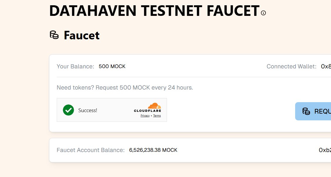 Diya25264352's tweet photo. Just explored the @DataHaven_xyz  Testnet and it's super smooth! Buckets, file uploads, faucets, and zero-risk testing with $MOCK tokens all beginner friendly. Decentralized storage made simple 🚀 https://t.co/VUPYQiV2ME