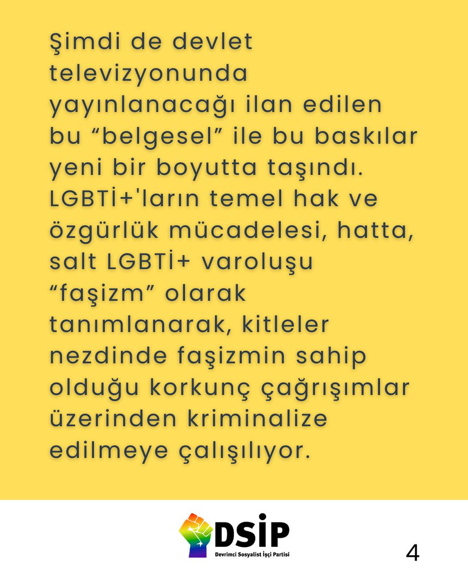 TRT, LGBTİ+ nefreti saçan bu programı yayınlamamalıdır! Bütün demokratik kamuoyunu bu konuda tavır almaya, TRT'yi protesto etmeye ve programın yayınlanmaması için ellerinden geleni yapmaya çağırıyoruz!

Yalnız değilsin lubunya!
Vardık, varız, varolacağız!