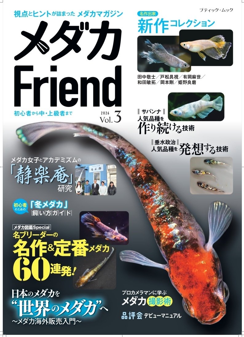 hrmdk3515's tweet photo. 『メダカFriend vol.3』
1月28日から全国書店やネット書店などで販売開始されます！
綺麗なメダカや気になる内容が盛り沢山🤩

御縁があり私もすこーしだけ載せて頂いたので皆様是非読んでみてくださいね〜🥴 https://t.co/1K4qNwKGDA
