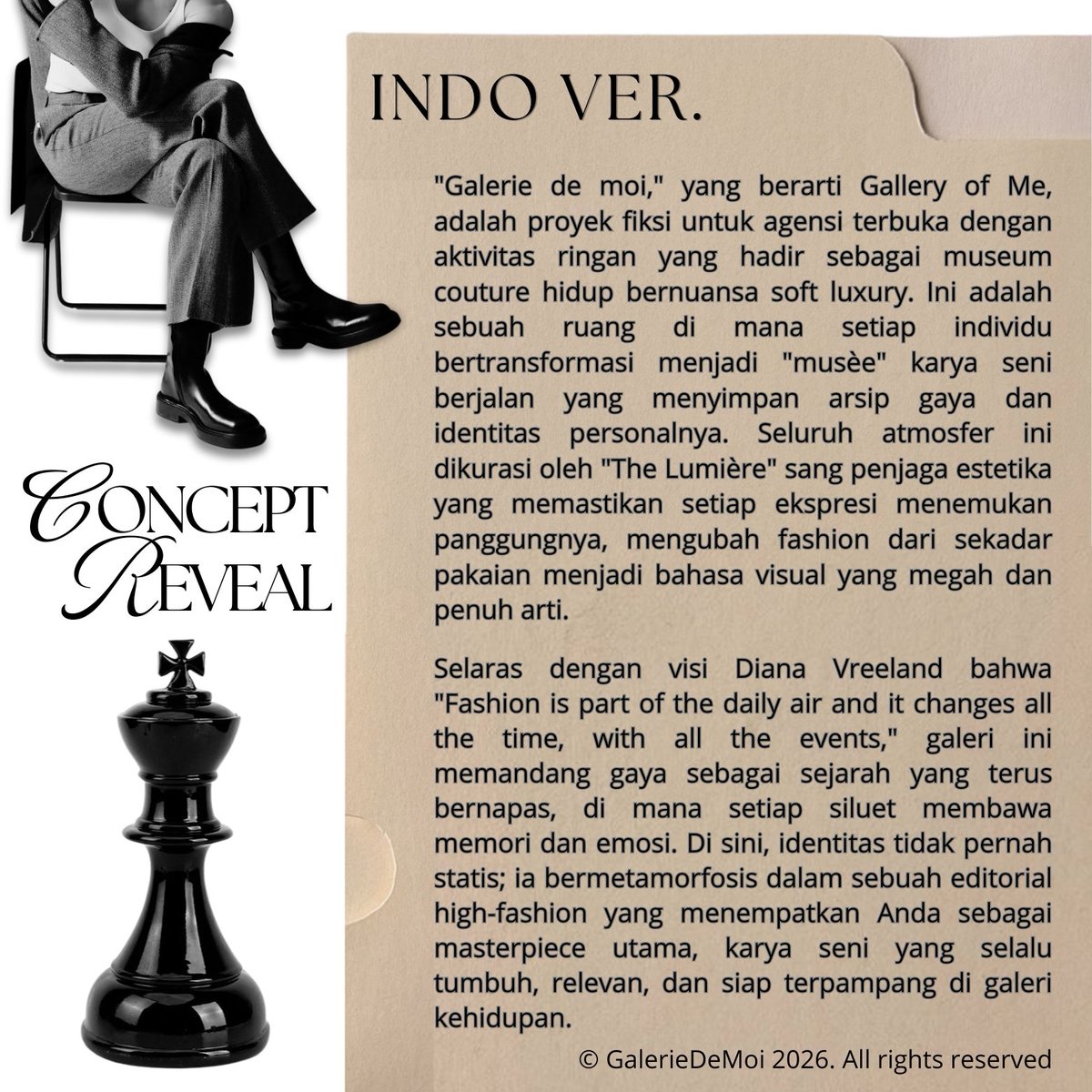 GalerieDeMoi's tweet image. Our concept is out! 𝗚𝗮𝗹𝗲𝗿𝗶𝗲 𝗱𝗲 𝗠𝗼𝗶 creates a unique 𝒎𝒆𝒍𝒂𝒏𝒈𝒆 of art fashion that speaks to the soul. Which part of our vision resonates with you most?