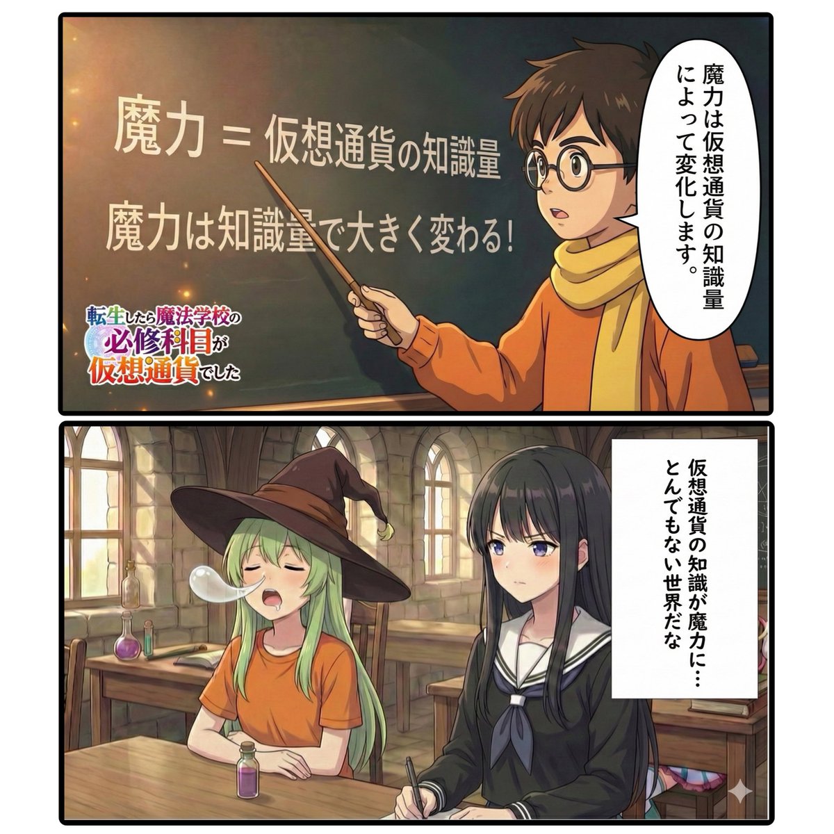 転生したら魔法学校の必修科目が仮想通貨でした』 【第4話】 魔力と仮想通貨の関係 #仮想通貨マンガ