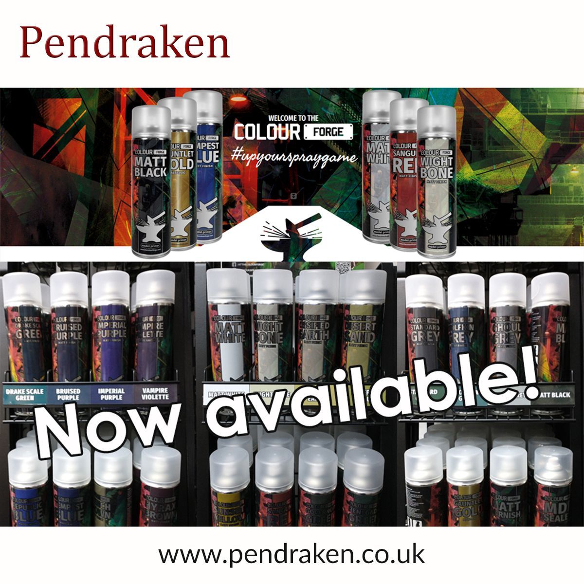 pendraken's tweet photo. We stock the excellent Colour Forge of spray primers in an assortment of colours, offering exceptional coverage and quality without the price tag. The range is constantly expanding so take a look here: https://t.co/cv4xulY6YT #pendraken #colourforge #sprayprimers https://t.co/4riuZ38gxU