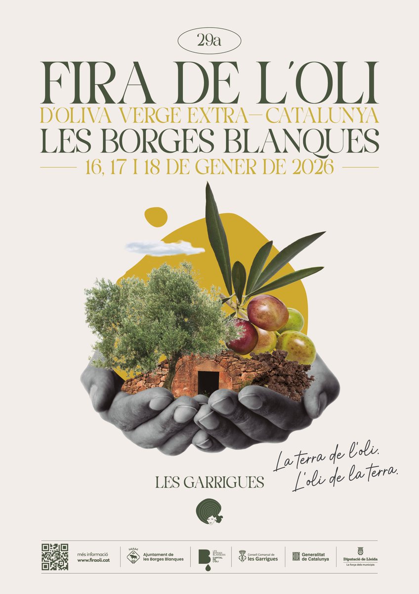 Fefic24's tweet image. 🫒Aquest cap de setmana torna la 𝐅𝐢𝐫𝐚 𝐝𝐞 𝐥'𝐎𝐥𝐢 𝐝'𝐎𝐥𝐢𝐯𝐚 𝐕𝐞𝐫𝐠𝐞 𝐄𝐱𝐭𝐫𝐚 𝐝𝐞 𝐥𝐞𝐬 𝐁𝐨𝐫𝐠𝐞𝐬 𝐁𝐥𝐚𝐧𝐪𝐮𝐞𝐬 @firaolicat 

📌Del 𝟏𝟔 𝐚𝐥 𝟏𝟖, espai gastronòmic, tallers, i molt més.⁣
⁣
🔗𝐩𝐫𝐨𝐠𝐫𝐚𝐦𝐚: firaoli.cat
#FiraOli #SomFires
