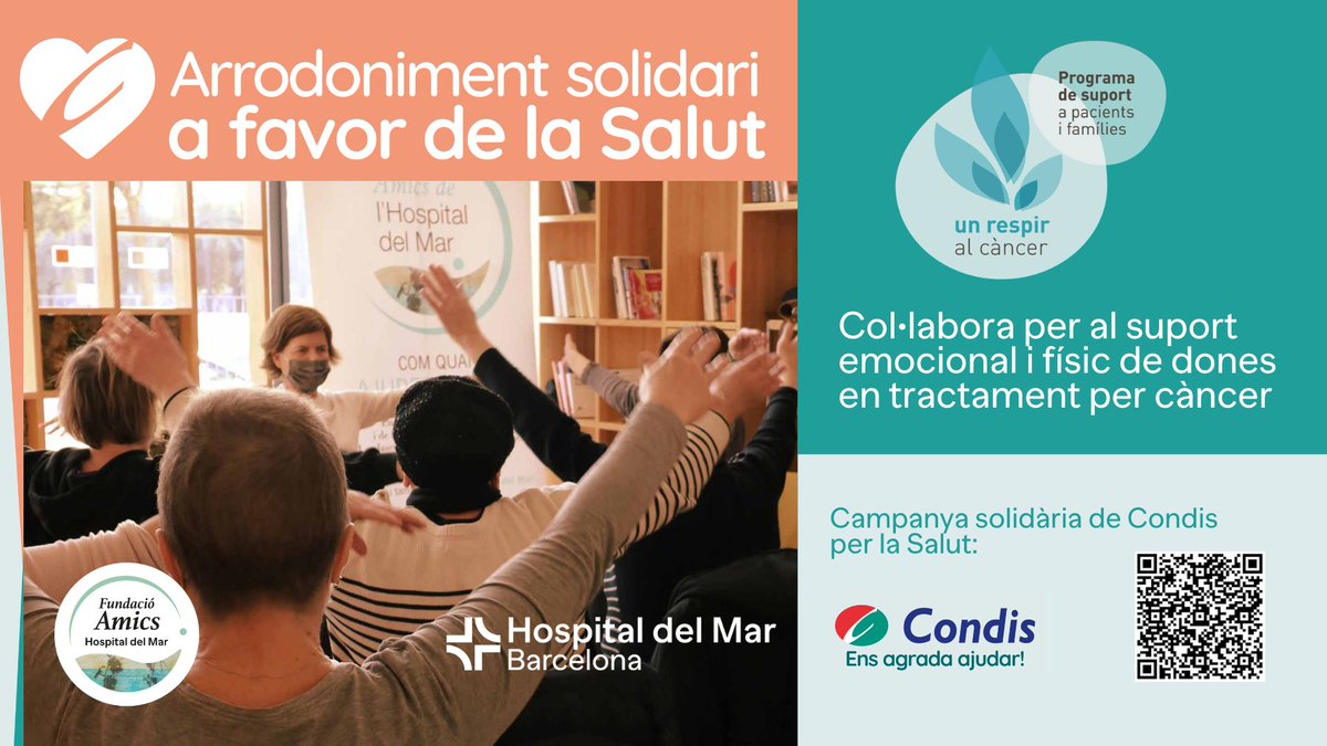 hospitaldelmar's tweet image. 💚 Col·labora amb la campanya d’arrodoniment solidari 🪙 de suport a les dones en tractament per #càncer dels @AmicsHMar i @Condislife 

Donaràs suport al programa #UnRespiralCàncer

Ho pots fer al teu súper o en aquest enllaç

👇👇👇👇

condis.worldcoo.com/d7c1a7a3-ae4b-…