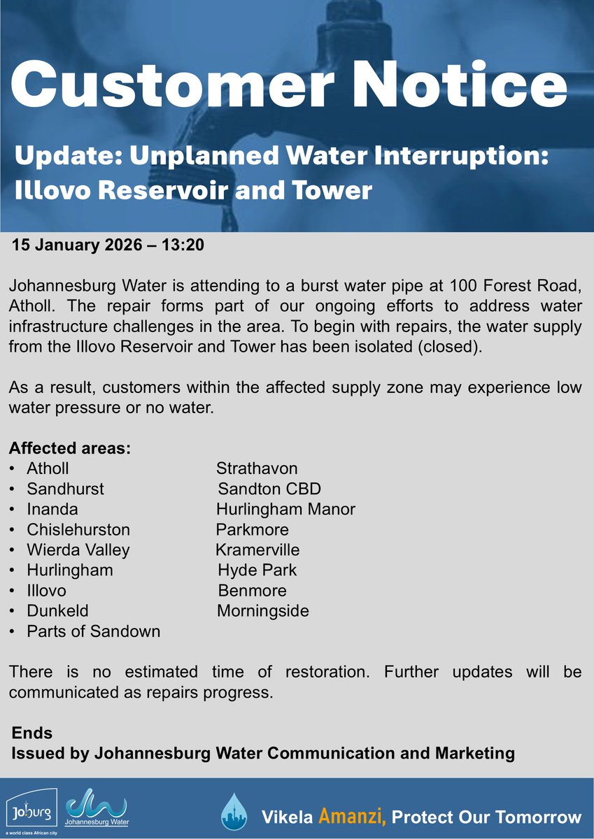 Johannesburg Water tweet media