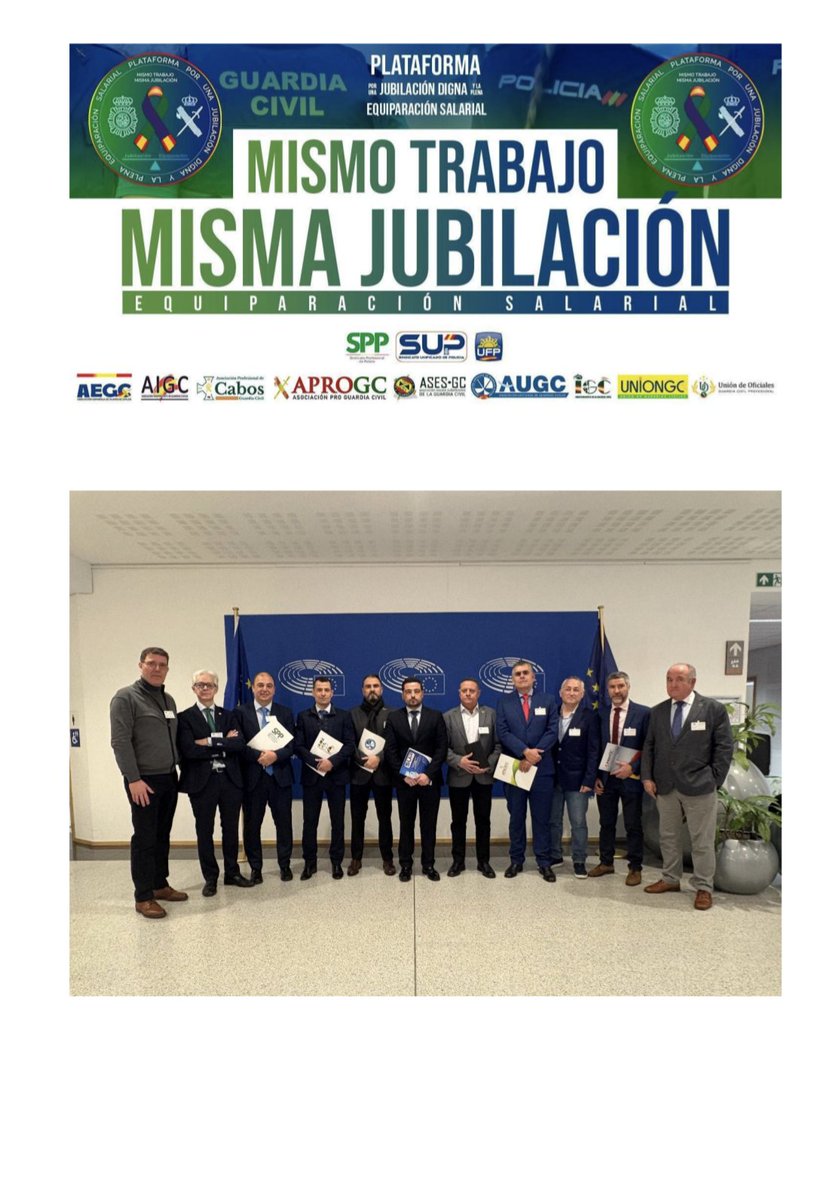 #ÚLTIMAHORA 🔴 La <a href="/PlataformaPNyGC/">Mismo Trabajo Misma Jubilación</a> participa en la presentación de una propuesta de Directiva Europea para el reconocimiento de las profesiones de seguridad como profesiones de riesgo.