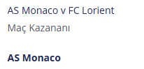 carlostips3's tweet photo. 📌Fransa - Lig 1

AS Monaco v FC Lorient

Maç Kazananı
AS Monaco
1.60

▪️https://t.co/yPw9dRKP4K https://t.co/irLEsWx3nt