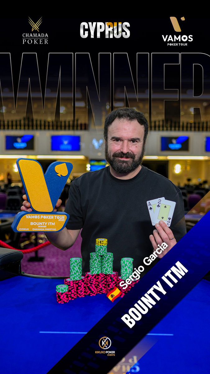 Otro paralelo que se cierra dejando más de 10.000$ en premios + bounties 💥

El español 🇪🇸 Sergio García se impone en el Bounty ITM, llevándose el triunfo tras una gran actuación y sacando máximo partido a los bounties en juego 🔥

Chipre sigue repartiendo premios y el Vamos