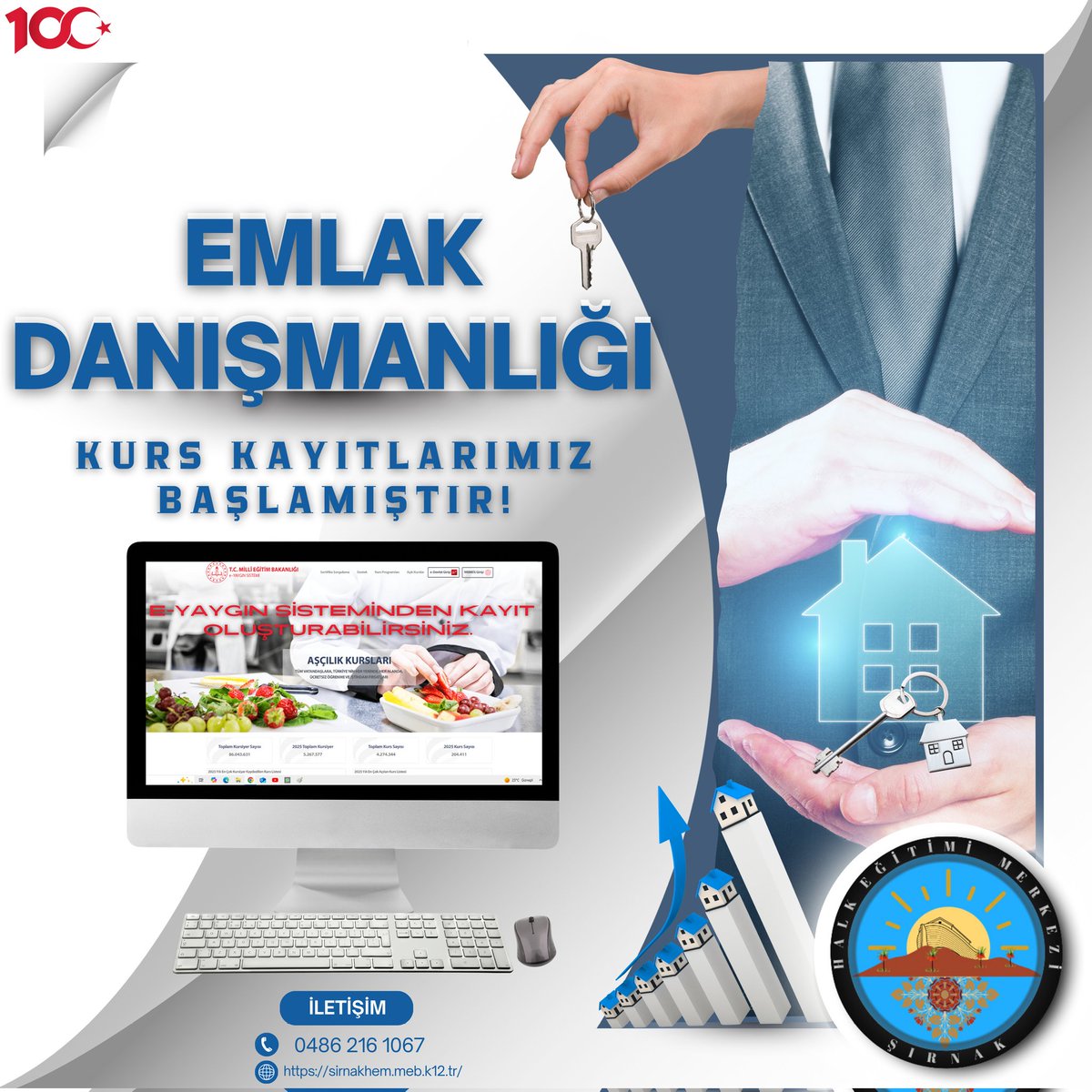 📍Emlak Danışmanlığı kurs kayıtlarımız başlamıştır!

✅ E-yaygın sisteminden kurs açılması talebi oluşturunuz!

📞 İletişim: 0486 216 1067

#emlakdanışmanlığı #şırnak #kurs #sertifika #meb
